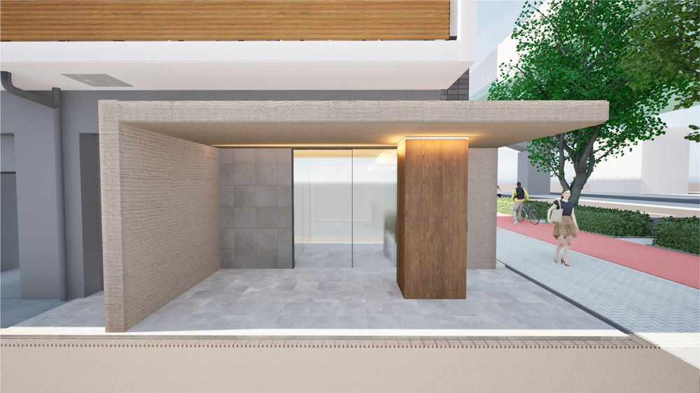 東今里プロジェクトパース(東側道路より見る)｜大建興産株式会社